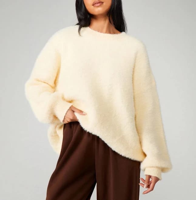 Missguided Oversized Fuzzy Chunky Knit Sweater