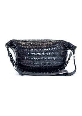 Bcbgeneration Channel Quilted Sling Crossbody Bag with Woven Chain