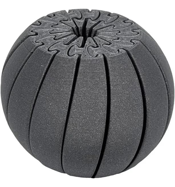 Intulon 3D-Printed Fidget Ball - 14 Section Design for Stress Relief and Entertainment - 3 Inch Diameter - Titanium Gray