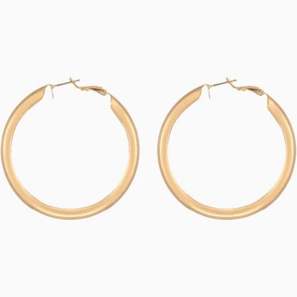 18K Gold Plated Chunky Hollow Hoop Earrings