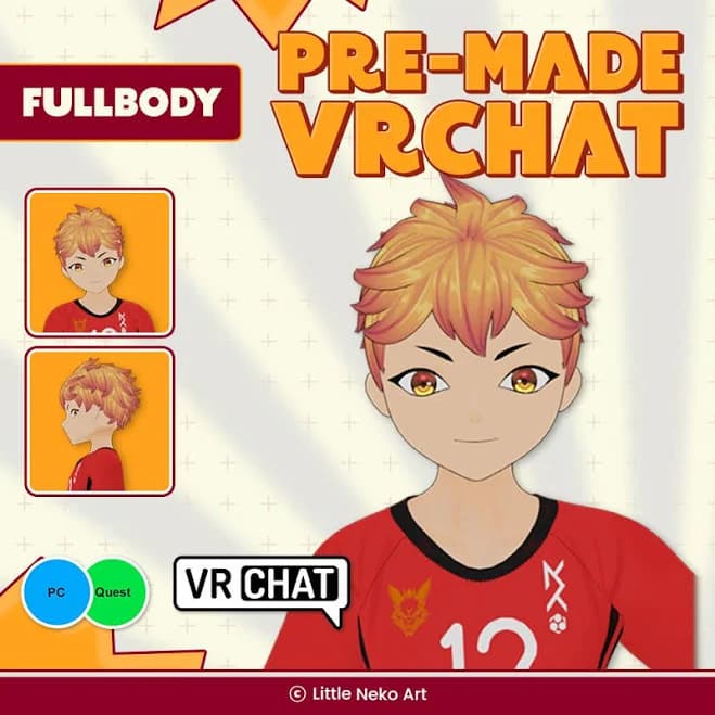 VRChat Shino Yamada | Male Avatar Sport Character | Jersey Outfit Boy