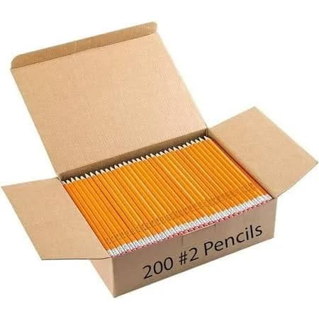 200 Count of Unsharpened Wood Cased #2