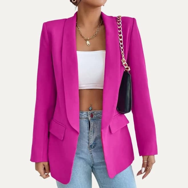 Timeless Long Sleeve Open-Front Blazer