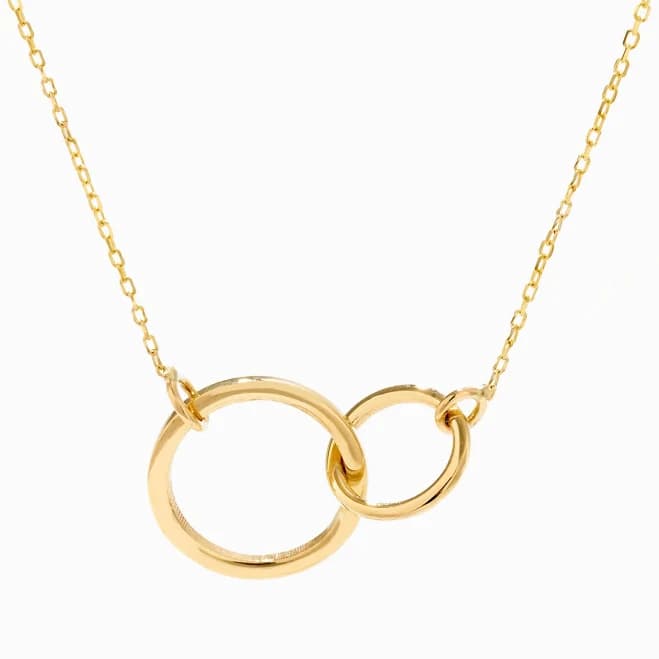 14K Solid Gold Interlocking Circle Necklace