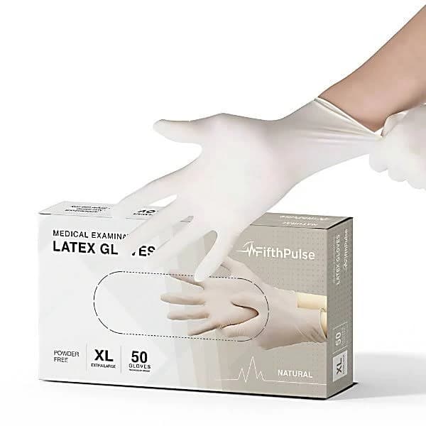 FifthPulse Medical Examination Latex Powder Free Disposable Gloves