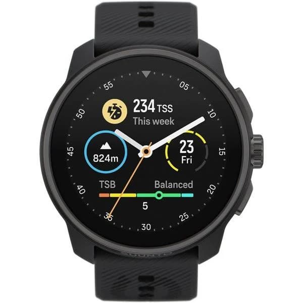 Smartwatch SS051093000 All Black 45mm Silicone Band GPS Heart Rate Monitor Activity Tracker