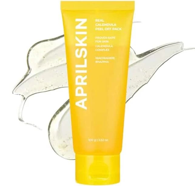 Face mask, Skin care, APRILSKkin Calendula Facial - Off Mask with PHA/BHA/Niacinamide - Quick-Dry Exfoliating, Peel off face mask, Calendula Extract
