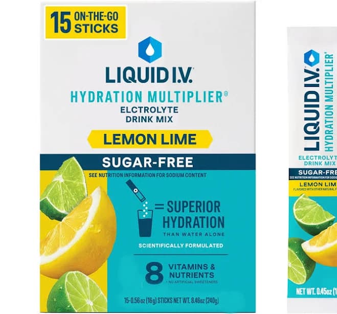 Liquid I.V. Hydration Multiplier Electrolyte Drink Mix Sugar Free Lemon Lime