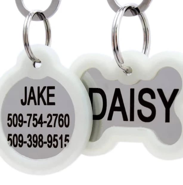 Stainless Steel Pet Tags with Dog Tag Silencer