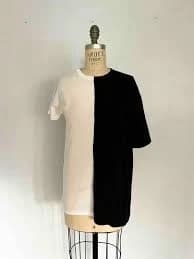 Black and White Split Tshirt