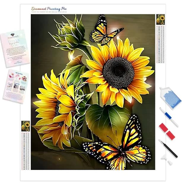 Sunflowers and Butterflies Diamond Painting