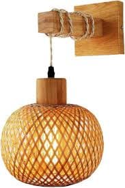 Bagkcopp Rattan Wall Sconce Light,Lamps for Bedroom, Farmhouse Wall Sconces, Wall Mount Light Fixture Indoor, Boho Bedside Wall Sconces for Living Room (Rattan) - Amazon.com