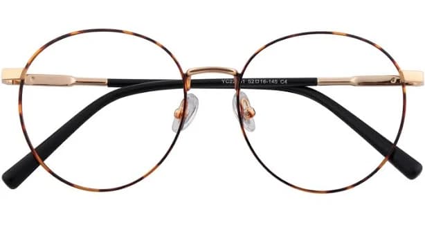 Fashion Oval Frame Glasses for Women Men Oval Lens Non-prescription Nerd Eyeglasses