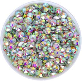 Crystal AB Glass Flatback Rhinestones