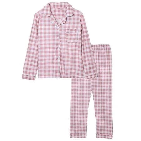 Women's Long Sleeve Gingham Pajama Set