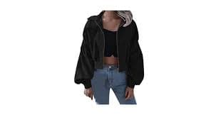 Womens Fashion Corduroy Lapel Solid Color Long Sleeve Cropped Jacket Zip Coat Womens Coat with Fur Hood Striped Knit Chunky Long Sleeve Jacket s for Her Promotion Sale Clearance, 01-b-black, XL :
