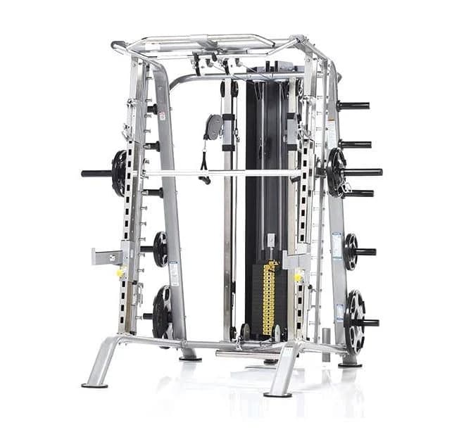 Tuffstuff CSM-725WS Evolution Series Light Commercial Smith Machine, Dual Adjustable Pulley and Bench Package