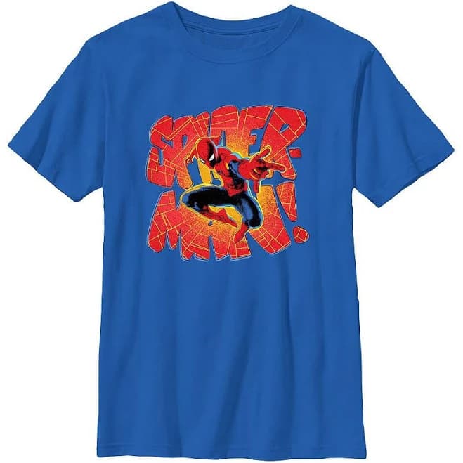 Spider-Man Web Filled Text Graphic Tee