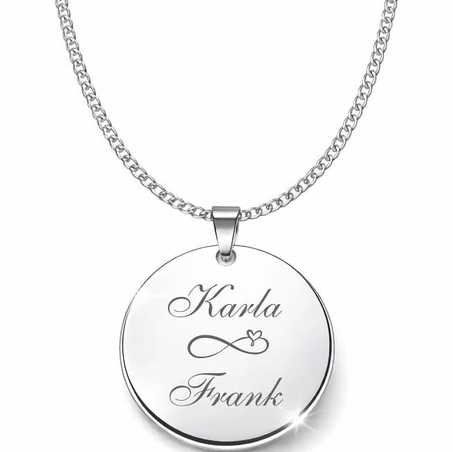 Personalized Engraved Disc Pendant Necklace