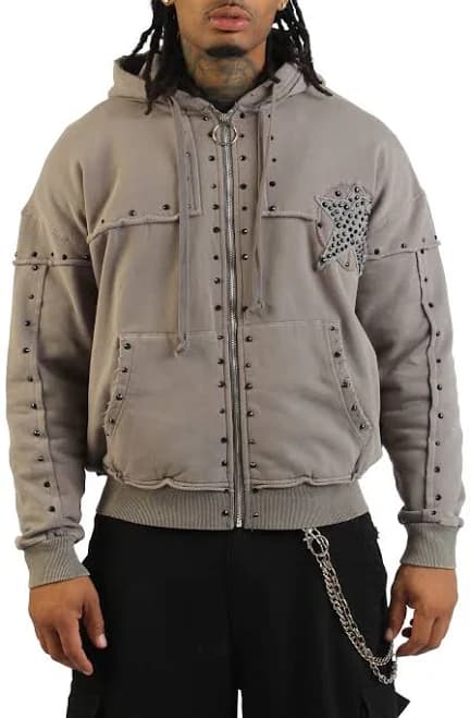 Hudson Men's Crystal Star Zip-Up Hoodie