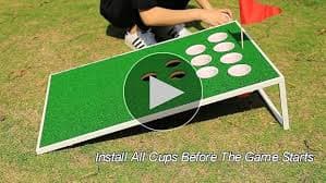 Amazon.com : SPRAWL Golf Pong Cornhole Set - Exciting Chipping Game with 2 Target Boards & 8 Balls for Tailgate, Beach, Backyard & Man Cave : Sports & Outdoors