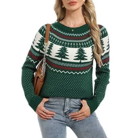 Funny Christmas Fair Isle Crew Neck Sweater