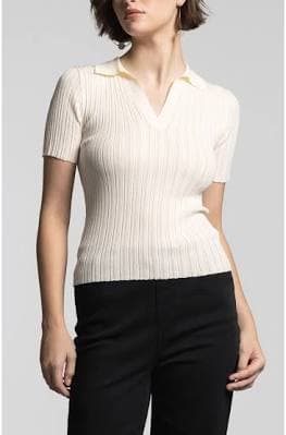 Weekend Los Angeles Women's Courtney Johnny Collar Rib Top