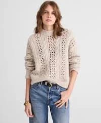 Marled Cable-Knit Sweater