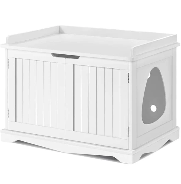 Topeakmart Decorative Espresso Furniture Hidden Washroom Cat Litter Box