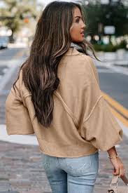 Women Oversized Puff Long Sleeve Knit Sweater 2023 Casual Fall Crewneck Slouchy Soft Pullover Jumper Tops with Pocket (Apricot,Small,Female,Adult,US,Alpha,Small,Regular,Regular) at Amazon Women's Clothing store