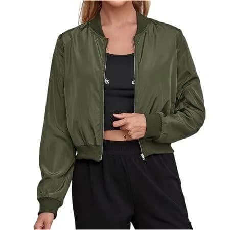 Women's Light Weight Ribbed Bomber Jacket