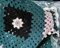 Cath Kidston Inspired Crochet Granny Square Small Blanket - Etsy