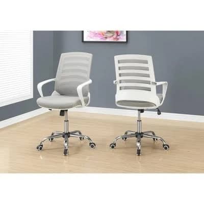 APRILSOUL White and Gray Contemporary Modern Office Chair