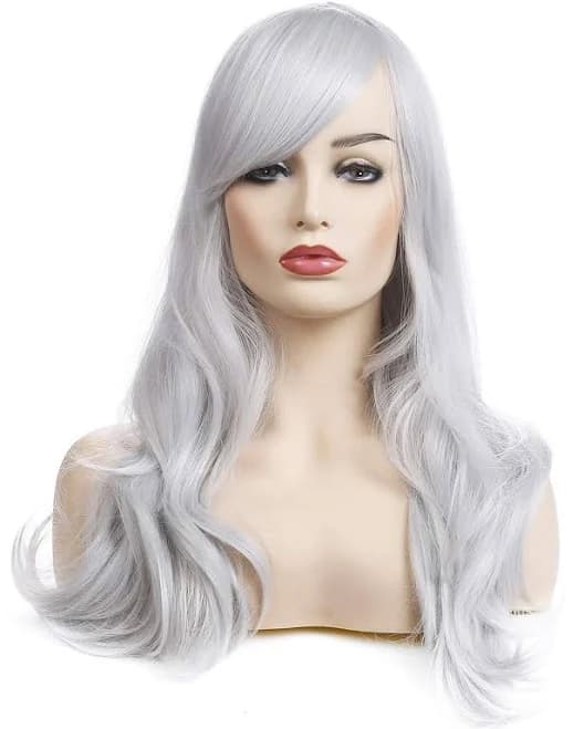 Morvally Heat Resistant Synthetic Hair Wig with Bangs