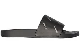 Balenciaga Pool SlidesRepeat Logo Black White