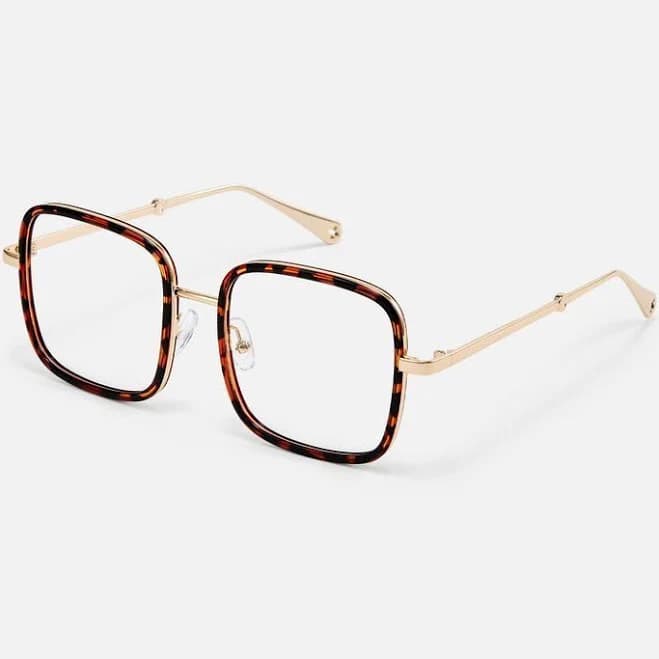Vooglam Square Tortoise Trendy Eyeglasses Frames