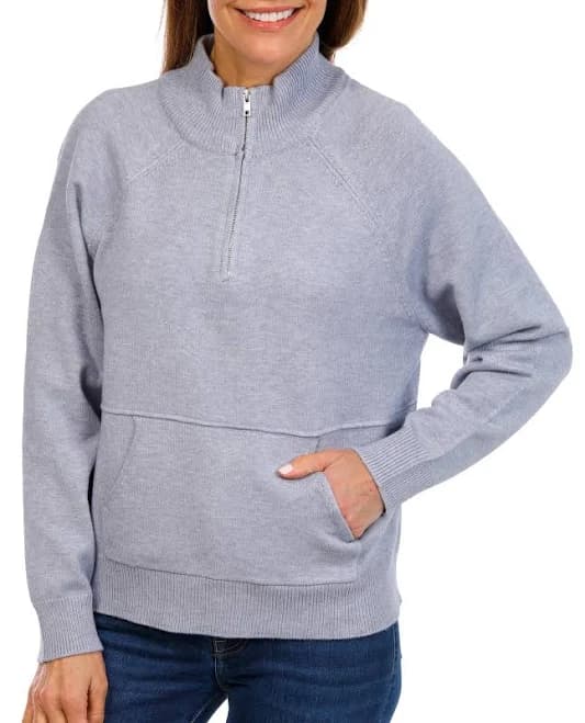 Greige Women's Quarter Zip Pullover Top