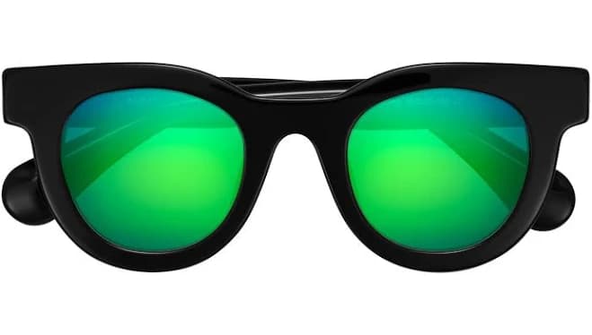 Thick Hipster Round Mirrored Sunglasses Sunwear Lenses