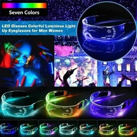 Multi Color Cyberpunk Clear Lenses Led Light Visor Glasses Goggles Party Events