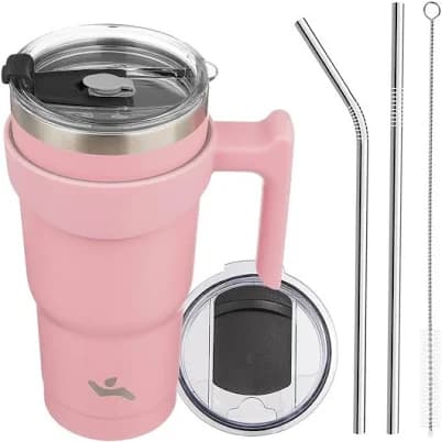 Konokyo Tumbler with Handle and 2 Straw 2 Lid