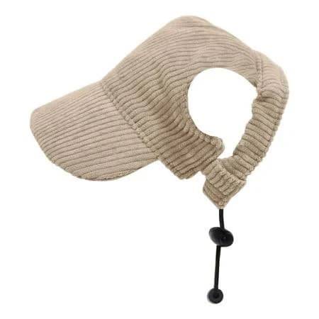 Moocorvic Dog Baseball Cap Pet Hats with Ear Holes for Small Medium and Large Dogs, Comfortable Pet Sun Hat with Adjustable Strap, Brown