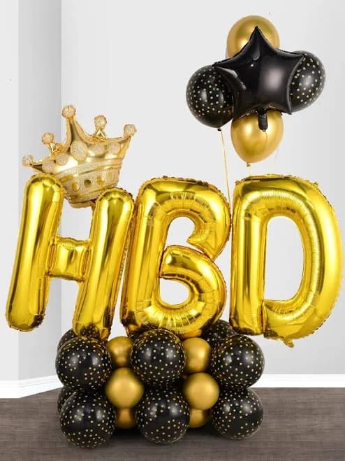 31pcs Gold and Black Birthday Party Balloon Kit
