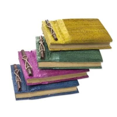 Bali Artisan Colorful Natural Fiber Journals