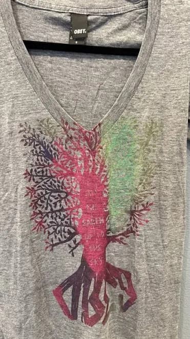 Obey Grey Graphic T Shirt Women’s Small