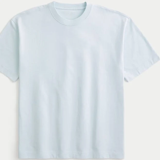 Men's Hollister Boxy Heavyweight Washed Cotton Crew T-Shirt