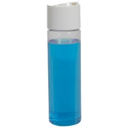 8 oz. Clear PVC Cylindrical Bottle with 24/410 White Polypropylene Ove