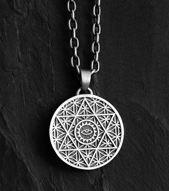 Men's Silver Flower of Life Pendant