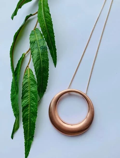Sleek Modern Circle Pendant Necklace