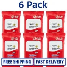 Pack of 6 â€“ Equate Antibacterial Hand Wipes 24 Ct, Fresh Scent,