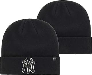 47 MLB Unisex-Adult Primary Logo Cuffed Knit Primary Logo Team Color Beanie Hat Cold Weather Hat, One Size